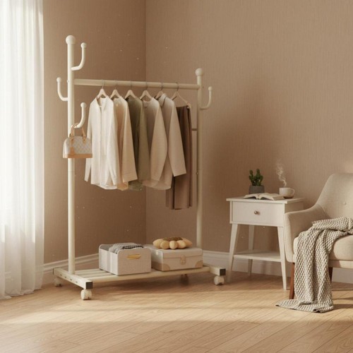 Rolling single rail clothes - rolling,