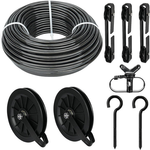 Outdoor clothesline kit black - outdoor,